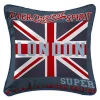 New Eden Coussin Passepoil polyester imprime Modele Londres 40 x 40 cm