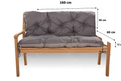 Setgarden Coussin pour banc de jardin 160x60x50cm coussin de banc de jardin 3 places Anthracite coussin de balançoire coussin banc extérieur* Coussin Pour Banc