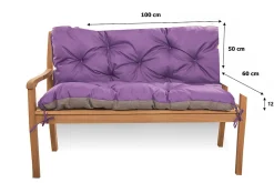 Best Setgarden Coussin pour banc de jardin 100x60x50cm, coussin de banc de jardin Violet, coussin de balançoire extérieur, coussin de jardin