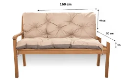 Setgarden Coussin pour banc de jardin 160x50x40cm coussin de banc de jardin Beige coussin de balançoire coussin de banc extérieur* Coussin Pour Banc