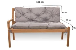 Setgarden Coussin pour banc de jardin 160x50x50cm coussin de banc de jardin 3 places Gris coussin de balançoire coussin de banc extérieur* Coussin Pour Banc