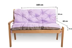 Hot Setgarden Coussin pour banc de jardin 160x60x50cm coussin de banc de jardin 3 places Violet coussin de balançoire coussin de banc extérieur