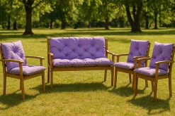 Hot Setgarden Coussin pour banc de jardin 160x60x50cm coussin de banc de jardin 3 places Violet coussin de balançoire coussin de banc extérieur