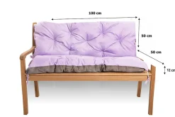 Clearance Setgarden Coussin pour banc de jardin 100x50x50cm, coussin de banc de jardin Violet, coussin de balançoire extérieur, coussin de jardin