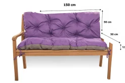 Clearance Setgarden Coussin pour banc de jardin 150x50x50cm coussin de banc de jardin Violet coussin de balançoire coussin de banc extérieur