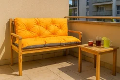 Setgarden Coussin pour banc de jardin 160x60x50cm coussin de banc de jardin 3 places Orange coussin de balançoire coussin de banc extérieur* Coussin Pour Banc