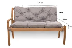 Setgarden Coussin pour banc de jardin 140x50x50cm coussin de banc de jardin Gris coussin de balançoire coussin de banc extérieur* Coussin Pour Banc
