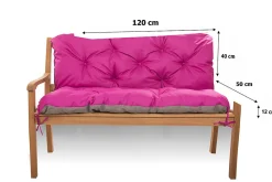 Setgarden Coussin pour banc de jardin 120x50x40cm, coussin de banc de jardin Rosa coussin de banc extérieur, coussin de balançoire* Coussin Pour Banc