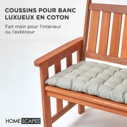 Sale Homescapes Coussin pour banc de jardin 3 places, gris -