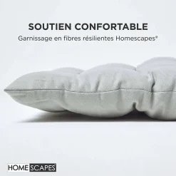 Sale Homescapes Coussin pour banc de jardin 3 places, gris -