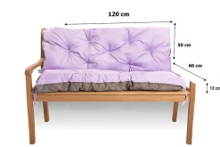 Setgarden Coussin pour banc de jardin 120x60x50cm, coussin de banc de jardin Violet coussin de banc extérieur, coussin de balançoire* Coussin Pour Banc