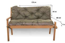 Setgarden Coussin pour banc de jardin 170x60x50cm coussin de banc de jardin 3 places Vert coussin de balançoire coussin de banc extérieur* Coussin Pour Banc