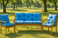 Setgarden Coussin pour banc de jardin 140x50x50cm coussin de banc de jardin Bleu coussin de balançoire coussin de banc extérieur* Coussin Pour Banc