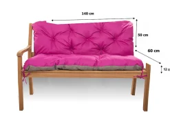 Setgarden Coussin pour banc de jardin 140x60x50cm coussin de banc de jardin Rosa coussin de balançoire coussin de banc extérieur* Coussin Pour Banc