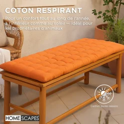 Online Homescapes Coussin pour banc de jardin 2 places, terracotta -