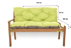 Setgarden Coussin pour banc de jardin 170x60x50cm coussin de banc de jardin 3 places Citron coussin de balançoire coussin de banc extérieur