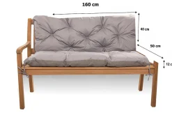 Setgarden Coussin pour banc de jardin 160x50x40cm coussin de banc de jardin Gris coussin de balançoire coussin de banc extérieur* Coussin Pour Banc