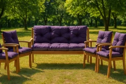 Clearance Setgarden Coussin pour banc de jardin 160x60x50cm coussin de banc de jardin 3 places Violet coussin de balançoire coussin de banc extérieur