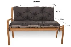 Hot Setgarden Coussin pour banc de jardin 160x50x40cm coussin de banc de jardin Noir coussin de balançoire coussin de banc extérieur