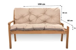 Setgarden Coussin pour banc de jardin 150x60x50cm coussin de banc de jardin Beige coussin de balançoire coussin de banc extérieur* Coussin Pour Banc
