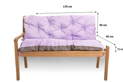 Best Setgarden Coussin pour banc de jardin 170x50x50cm coussin de banc de jardin 3 places Violet coussin de balançoire coussin de banc extérieur