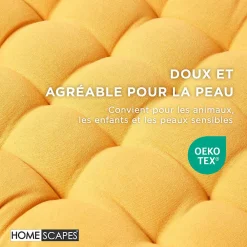 Outlet Homescapes Coussin pour banc de jardin 3 places, jaune moutarde -