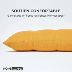 Outlet Homescapes Coussin pour banc de jardin 3 places, jaune moutarde -