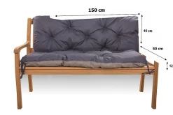 Setgarden Coussin pour banc de jardin 150x50x40cm coussin de banc de jardin Bleu coussin de balançoire coussin de banc extérieur* Coussin Pour Banc