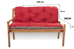 Hot Setgarden Coussin pour banc de jardin 150x50x50cm coussin de banc de jardin Rouge coussin de balançoire coussin de banc extérieur