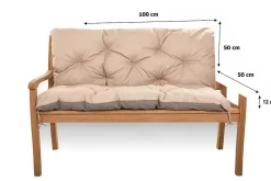 Best Setgarden Coussin pour banc de jardin 100x50x50cm, coussin de banc de jardin Beige, coussin de balançoire extérieur, coussin de jardin