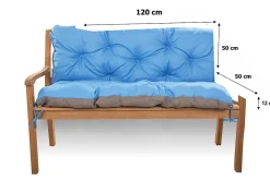 Setgarden Coussin pour banc de jardin 120x50x50cm, coussin de banc de jardin Bleu coussin de banc extérieur, coussin de balançoire* Coussin Pour Banc
