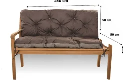 Setgarden Coussin pour banc de jardin 150x50x50cm coussin de banc de jardin Marron coussin de balançoire coussin de banc extérieur* Coussin Pour Banc
