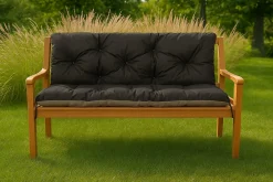 Setgarden Coussin pour banc de jardin 160x60x50cm coussin de banc de jardin 3 places Noir coussin de balançoire coussin de banc extérieur* Coussin Pour Banc