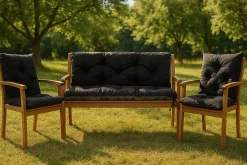 Setgarden Coussin pour banc de jardin 160x60x50cm coussin de banc de jardin 3 places Noir coussin de balançoire coussin de banc extérieur* Coussin Pour Banc