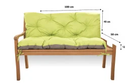 Best Setgarden Coussin pour banc de jardin 100x50x40cm, coussin de banc de jardin Citron vert, coussin de balançoire extérieur, coussin de jardin