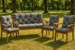 Setgarden Coussin pour banc de jardin 150x50x50cm coussin de banc de jardin Gris coussin de balançoire coussin de banc extérieur* Coussin Pour Banc