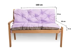 Setgarden Coussin pour banc de jardin 160x50x40cm coussin de banc de jardin Violet coussin de balançoire coussin de banc extérieur* Coussin Pour Banc
