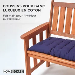 Best Homescapes Coussin pour banc de jardin 3 places, bleu marine -