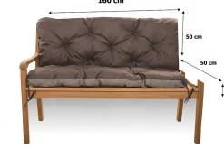 Setgarden Coussin pour banc de jardin 160x50x50cm coussin de banc de jardin 3 places Marron coussin de balançoire coussin de banc extérieur* Coussin Pour Banc