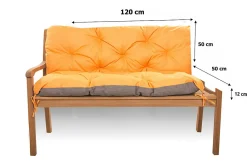 Setgarden Coussin pour banc de jardin 120x50x50cm, coussin de banc de jardin Orange coussin de banc extérieur, coussin de balançoire* Coussin Pour Banc