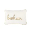 Online J-Line Coussin rectangulaire en textile blanc 30x45x3.5 cm