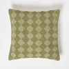 Discount Homescapes Coussin vert en coton lima, 45 x 45 cm -
