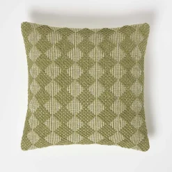 Discount Homescapes Coussin vert en coton lima, 45 x 45 cm -