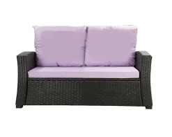 Setgarden Coussins de canapé meubles de jardin en résine tressée Violet, Coussins balançoire 150x50x50 Coussin de banc de jardin extérieur
