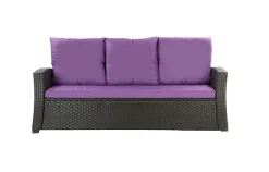 Setgarden Coussins de canapé meubles de jardin en résine tressée Violet, Coussins balançoire d'extérieur 140x50x50 Coussin de banc de jardin* Coussin Palette