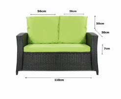 Clearance Setgarden Coussins de canapé meubles de jardin en résine tressée Citron, Coussins balançoire 110x50x50 Coussin pour banquette 2 places