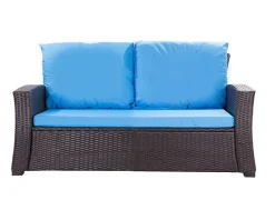 Clearance Setgarden Coussins de canapé meubles de jardin en résine tressée Bleu, Coussins balançoire 150x50x50 Coussin de banc de jardin extérieur