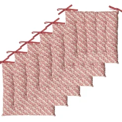 Best Dylrev Coussins de Chaise Carrées Bicolores 40x40cm - lot de 6 - en Terracotta Imprimé/Uni