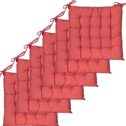 Best Dylrev Coussins de Chaise Carrées Bicolores 40x40cm - lot de 6 - en Terracotta Imprimé/Uni
