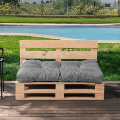 Online Bananair Coussins palette assise en polyester 120x80x15 cm gris